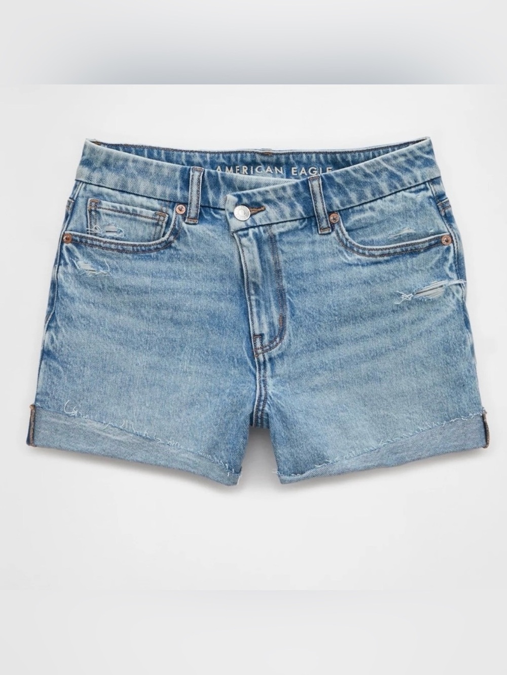 AMERICAN EAGLE AE Stretch Curvy Mom Cutoff Denim Jean Shorts Size 6
